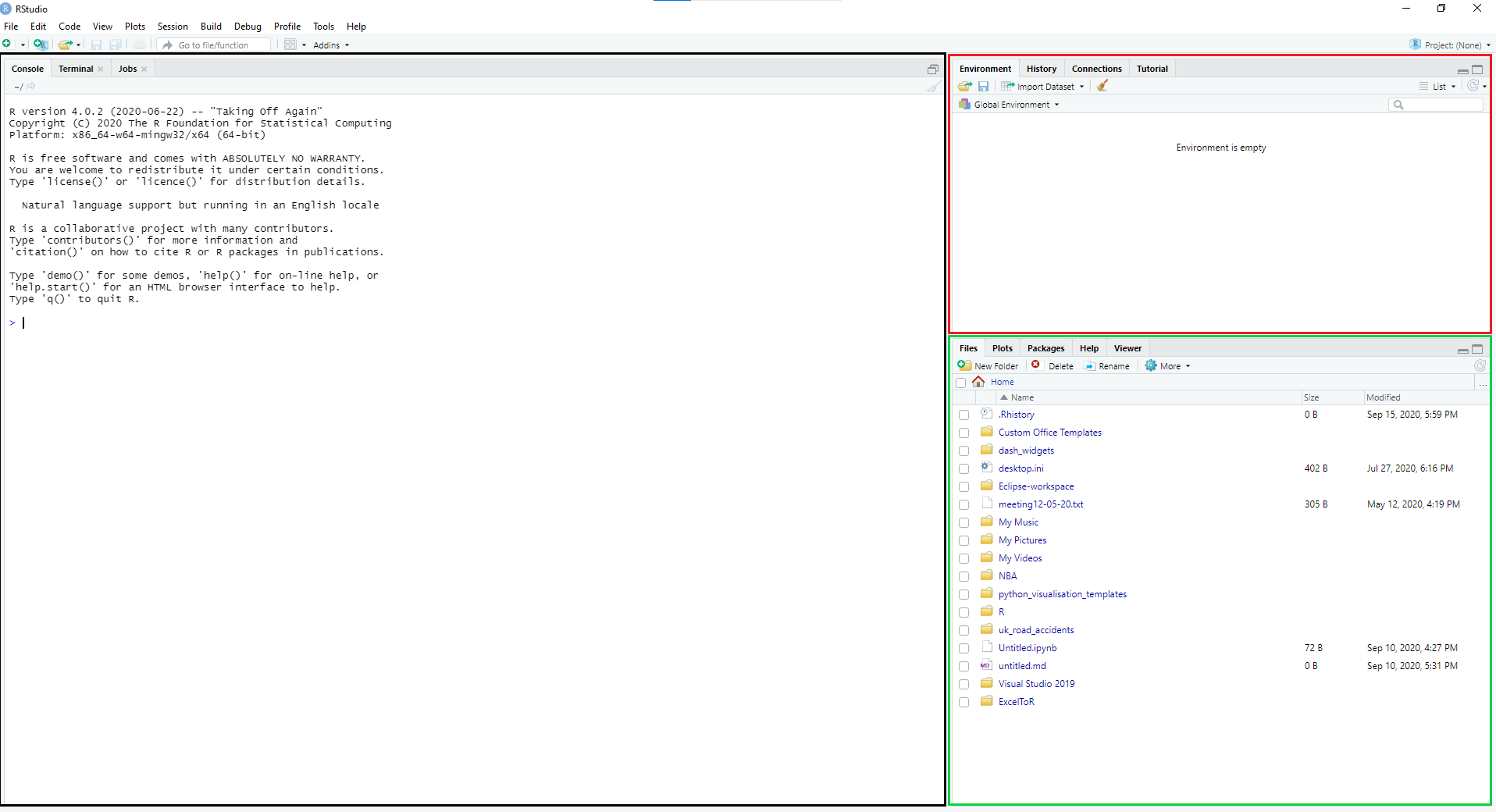 RStudio user interface