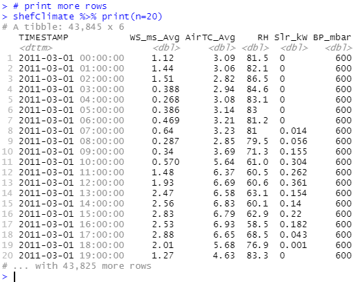 Print more rows