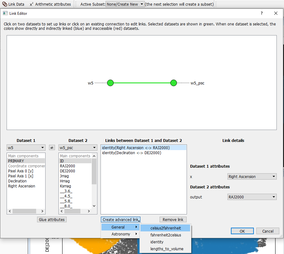 Link data in Glueviz
